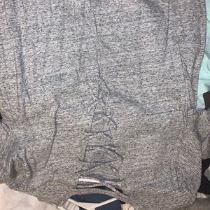 vs pink shirt sleeve shirt with criss cross back